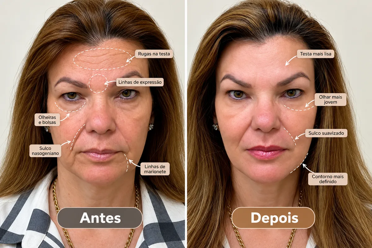 Antes e depois de Harmonização facial na Royal Face Vitória da Conquista