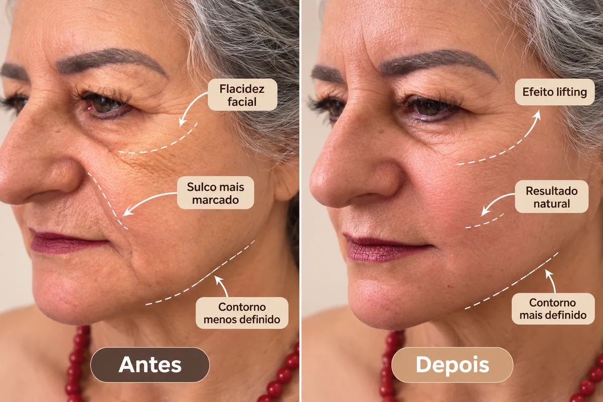 Antes e depois de Fios de sustentação na Royal Face Vitória da Conquista